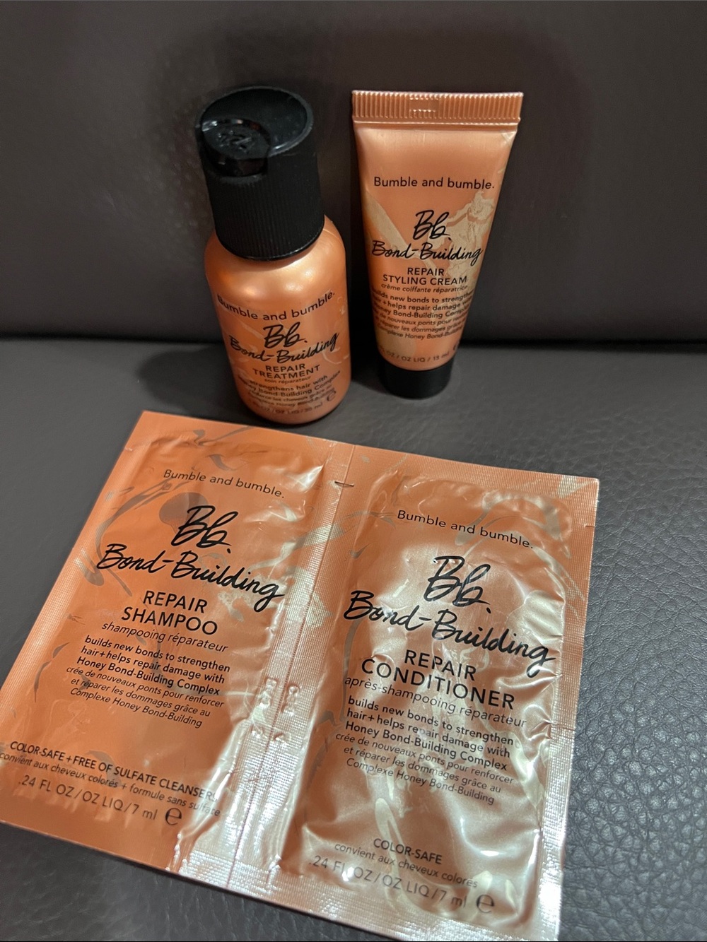 Bumble and Bumble bond building repair treatment, with styling cream